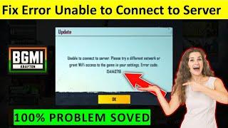 How to Fix Error Unable to Connect to Server Please Try a Different Network Problem in BGMI