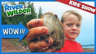 P.E.I. CLAM DIG - KIDS CLAMMING ON BEACH ON FAMILY VACATION