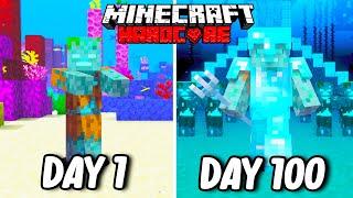 I Survived 100 Days as a DROWNED in Hardcore Minecraft... Minecraft Hardcore 100 Days