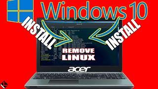 How to install Windows 10 on new Acer Linux laptop from usb.