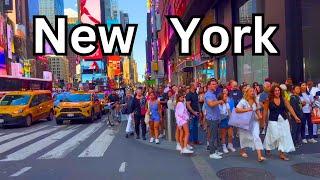 Exploring TIMES SQUARE New York City | Midtown Manhattan Walking Tour 2024