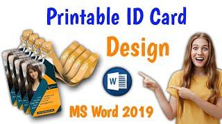 How to Make Printable ID Card Design In MS Word 2019