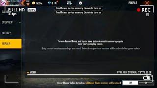 free fire insufficient storage problem solution in replay options | free fire