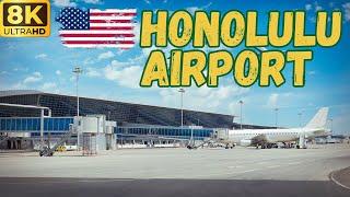 【8K】Hawaii: Honolulu - Daniel K. Inouye International Airport - HNL Walk to Rental Car