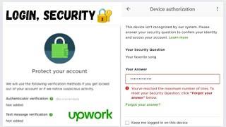 Change Security Question in Upwork & login/PSWD | Upwork Setting security Question