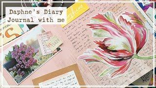 Daphne's Diary Journal with me | S3:E1 | Tulip Junk Journaling Process | Magazine Journaling
