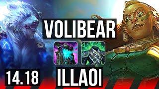 VOLIBEAR vs ILLAOI (TOP) | 9 solo kills, 9/1/0, Legendary | EUW Diamond | 14.18