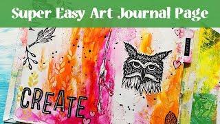 Easy Art Journal Page for Beginners - Tutorial