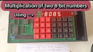 Lab practical by Jagdeep Sir. Multiplication of two 8-bit numbers using microprocessor 8085.