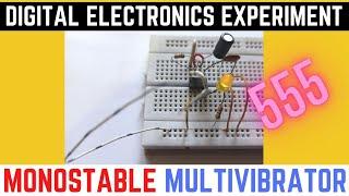 Monostable Multivibrator using 555 Timer | Monostable multivibrator using 555 timer circuit diagram