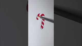 Draw a simple candy cane and make it look real with simple shading!  #drawingtutorial #christmasart