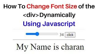 How To Change Div Font Size Range Slider Javascript Onclick