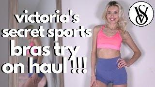 victoria's secret sports bras try on haul with mirror !!!