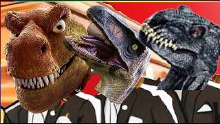 T Rex Spiderman Vs Velociraptor Vs Raptor - Dinosaurs Coffin Dance Song Cover