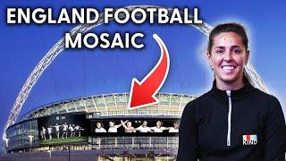 Fara Williams unveils GIANT England football mosaic at Wembley Stadium