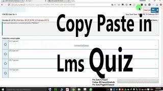 Copy Paste in LMS Quiz