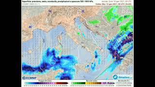 Radar meteo Italia da lunedì 11 Gennaio a mercoledì 20 Gennaio