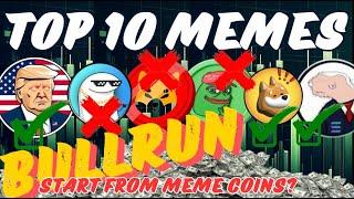 Top 10 Meme Coins | BEST MEME COINS LIST FOR BULL RALLY 2024 | Top Altcoins