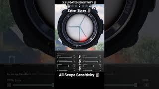  BGMI Scope Setting 2x 3x 4x 6x 8x | New Best Sensitivity Settings | No Recoil #shorts #bgmi #viral