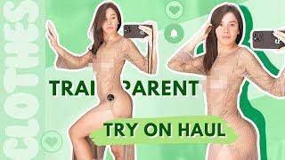 Transparent TRY ON HAUL 2024 | See-Through Mesh Dresses Fashion