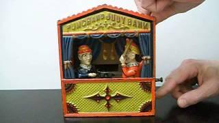 Punch and Judy Antique Cast Iron Mechanical Bank