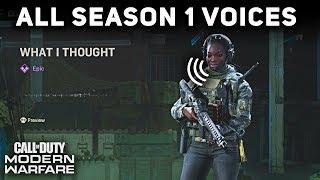 All Season 1 Operator Voices and Quips (SHOWCASE) - Call of Duty: Modern Warfare