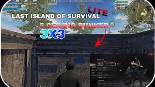 5 CEILING 3 X 3 BUNKER BLUEPRINT LAST ISLAND OF SURVIVAL LITE || LIOS LITE || BUNKER BASE