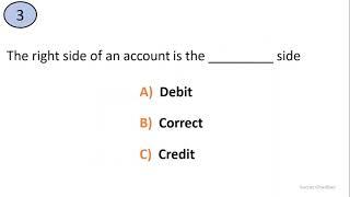 Accounting Quiz Questions and Answers: Recording Process debit and credit