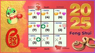 Feng Shui setup for 2025 Year of the Snake with Period 9 Stars