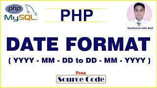 HOW TO CHANGE DATE FORMAT IN PHP || ( YYYY-MM-DD TO  DD-MM-YYYY ) || HINDI