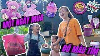 Một Ngày Mua Toàn Đồ Mùa Tím Của Mẹ Hà Hà Hí Và Em Mint Vy I Hà Hà Hí Vlog