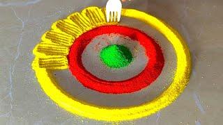 Navratri/Diwali rangolis using fork | easy rangoli art | flower rangolis | easy festival rangolis