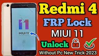 Redmi 4 FRP Bypass || MIUI 11 || Redmi 4 Google Account Unlock || Without Pc || Easy Method || 2023.