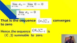 C,1 Summability of Seq Real Analysis