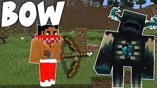 1 Bow and 3 Blocks VS MINECRAFT WARDEN #Shorts