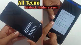 How To turn off talkback accessibility service has hidden the screen || talkback Screen Tecno