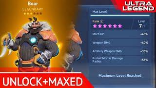 Boar - Legendary Pilot | Unlock + Maxed |Stalker + Rocket Mortar | Mech Arena | ULTRA LEGEND Virals