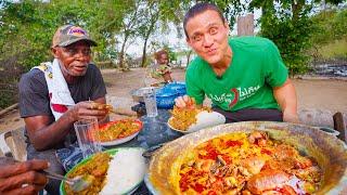 Spiciest Food in Africa!!  PALM NUT SOUP in a Village in Ivory Coast!!