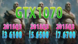 i3 6100, i5 6400, i7 6700 comparison, Core 6th generation GTX1070 CPU Game Test