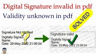 how to validate digital signature in pdf | Invalid digital Signature in pdf solution