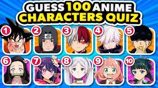 Guess 100 ANIME CHARACTERS in 3 SECONDS  | Most Popular Animes 2024 