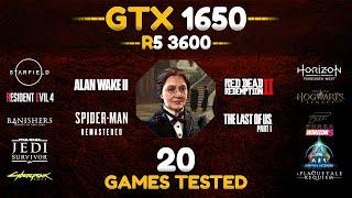 GTX 1650 + Ryzen 5 3600 : 20 Games Tested in 2024