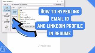 How to Hyperlink Linkedin Profile in Resume | Hyperlink Email in Resume