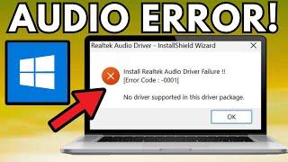 How To Install Realtek Hd Audio Driver Error Code 0001