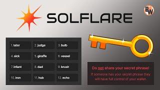 How to Find Private Key in Solflare Wallet | Recovery Phrase Seed Export