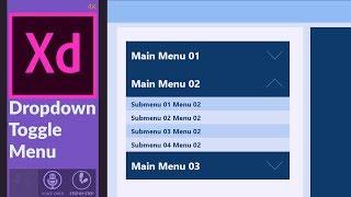 How to Create A Drop down Sidebar Menu in adobe XD  [Tutorial]