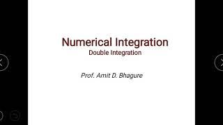 Double Integration in Numerical Methods