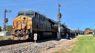 2 Trains Coming Off Both Legs Of The Wye One After The Other & Down The Same Main Line! CSX In Ohio