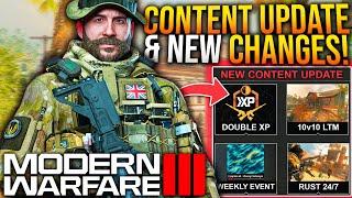 Modern Warfare 3: New CONTENT UPDATE & Changes! Aftermarket Weapon Update, Double XP Event, & More!