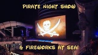 Full Pirate Night Show | Buccaneer Blast | Fireworks at Sea on the Disney Dream Transatlantic Cruise